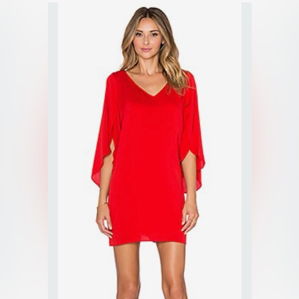 MILLY Silk V-Neck Butterfly Dress